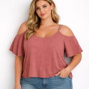 Forever 21 Blush Pink Off The Shoulder Flowy & Feminine Top